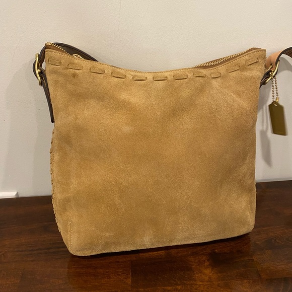 Coach Tan Suede Shoulder Bag with Pouch - Picture 8 of 14